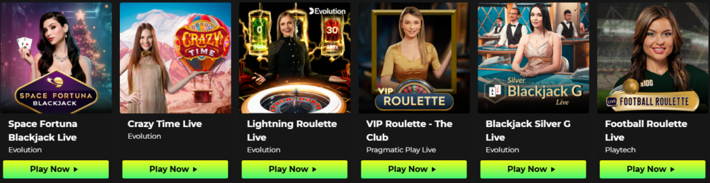 les jeux de casino en direct les plus populaires sur Space Fortuna Casino