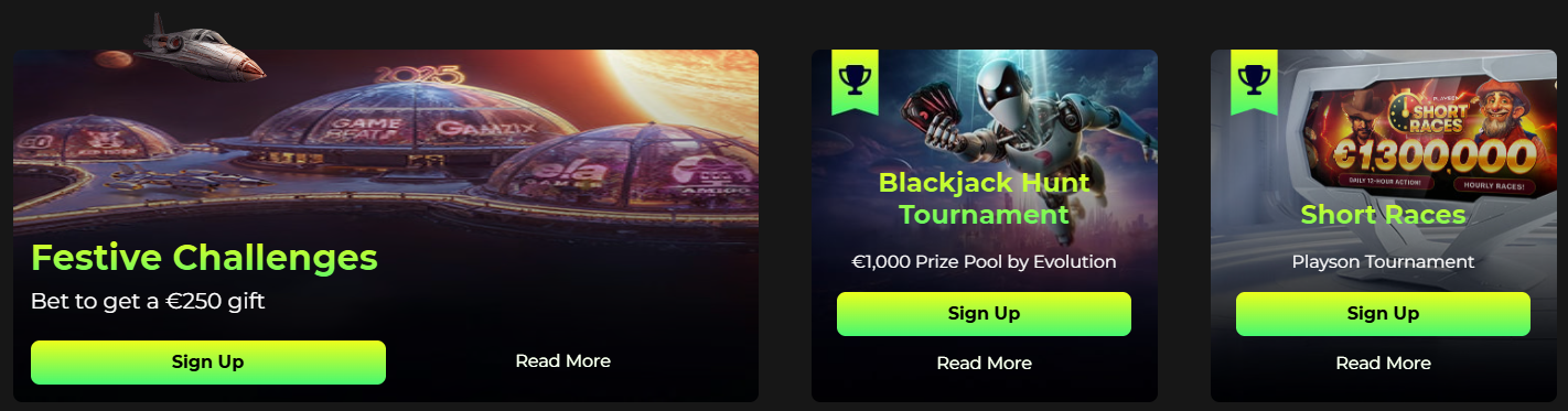 Blackjack Hunt, tournois organisés par Space Fortuna Casino